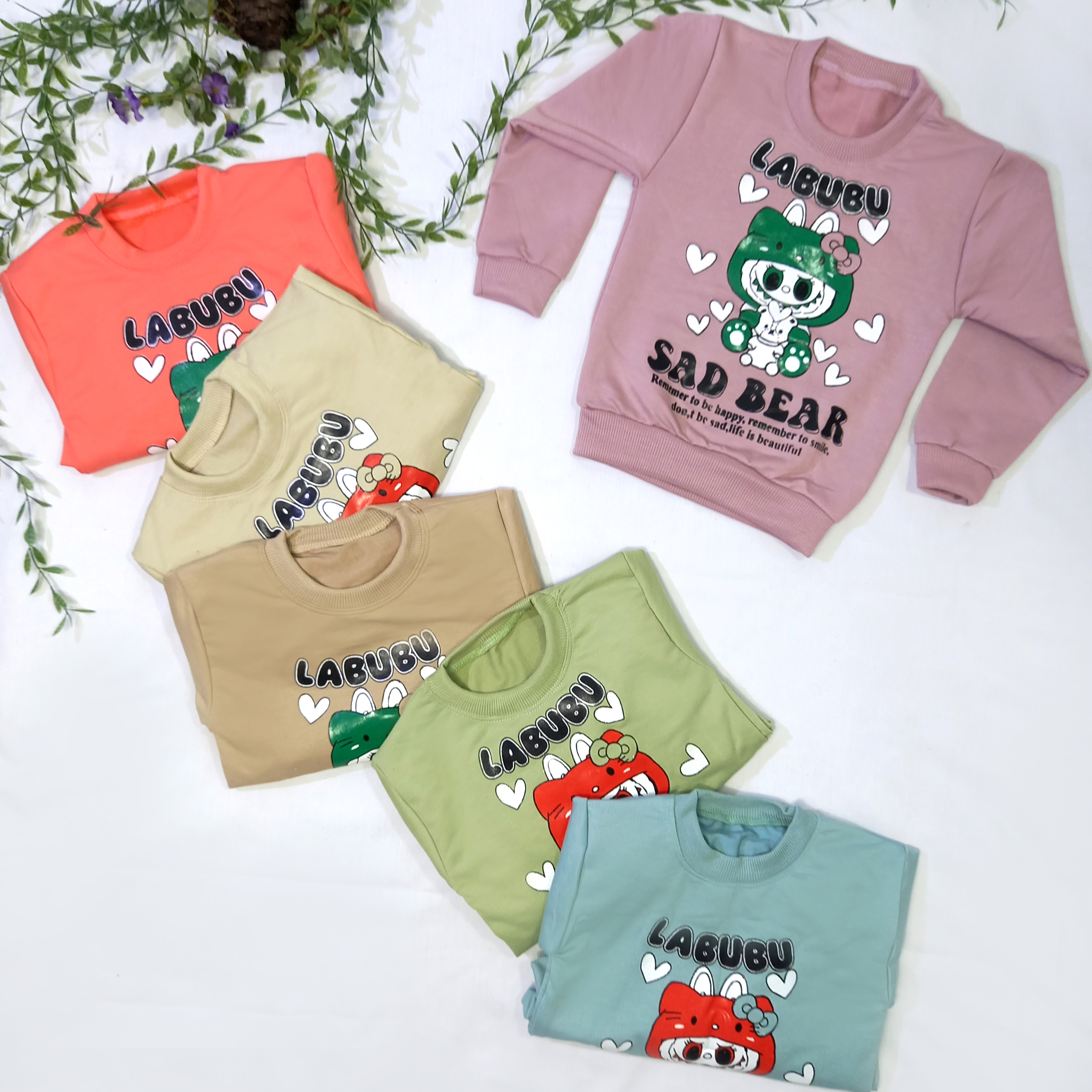 ست بلوز و شلوار لبوبو اقتصادی رنگ کرم سایز 40 ، 45 کد 1074